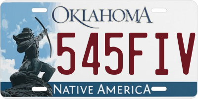 OK license plate 545FIV