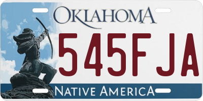 OK license plate 545FJA