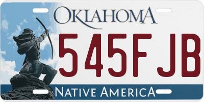 OK license plate 545FJB