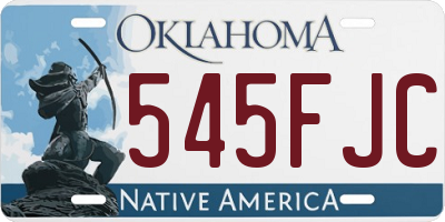 OK license plate 545FJC