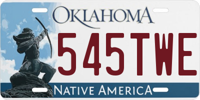 OK license plate 545TWE