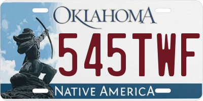 OK license plate 545TWF