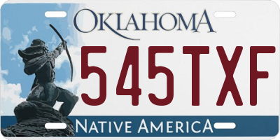 OK license plate 545TXF