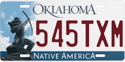 OK license plate 545TXM