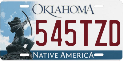 OK license plate 545TZD