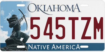 OK license plate 545TZM