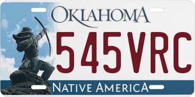 OK license plate 545VRC