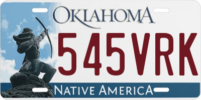 OK license plate 545VRK