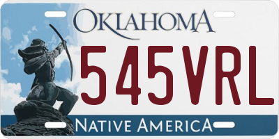 OK license plate 545VRL