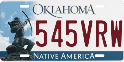 OK license plate 545VRW