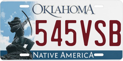 OK license plate 545VSB