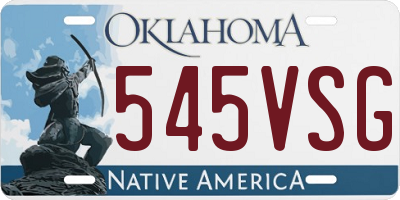 OK license plate 545VSG