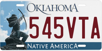 OK license plate 545VTA