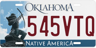 OK license plate 545VTQ