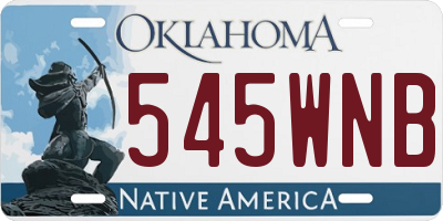 OK license plate 545WNB