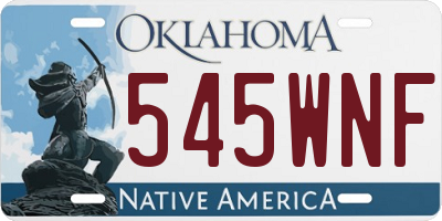 OK license plate 545WNF