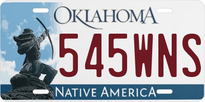 OK license plate 545WNS