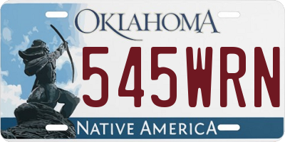 OK license plate 545WRN