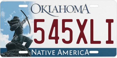 OK license plate 545XLI