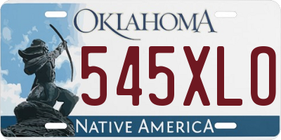 OK license plate 545XLO