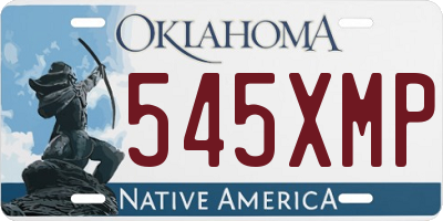 OK license plate 545XMP
