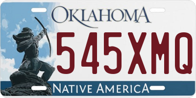 OK license plate 545XMQ
