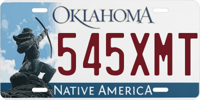 OK license plate 545XMT