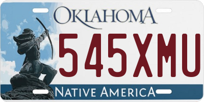 OK license plate 545XMU
