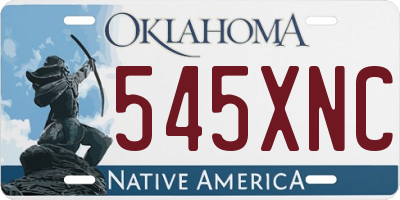OK license plate 545XNC