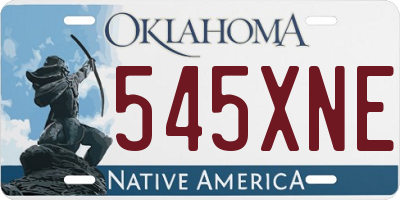 OK license plate 545XNE