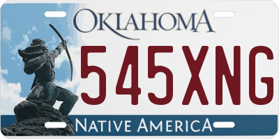 OK license plate 545XNG