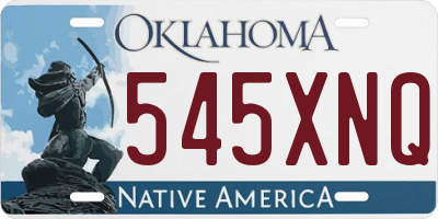 OK license plate 545XNQ
