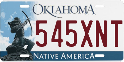 OK license plate 545XNT