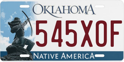 OK license plate 545XOF