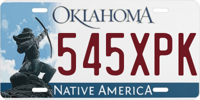 OK license plate 545XPK