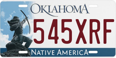 OK license plate 545XRF