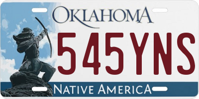 OK license plate 545YNS
