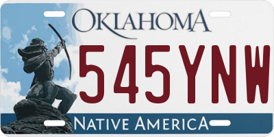 OK license plate 545YNW