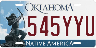 OK license plate 545YYU