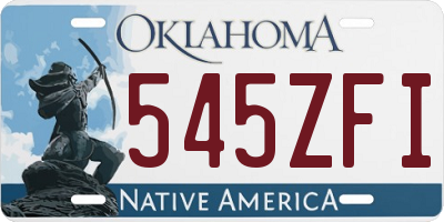 OK license plate 545ZFI