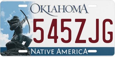 OK license plate 545ZJG