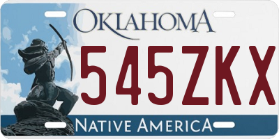 OK license plate 545ZKX