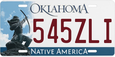 OK license plate 545ZLI