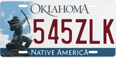 OK license plate 545ZLK