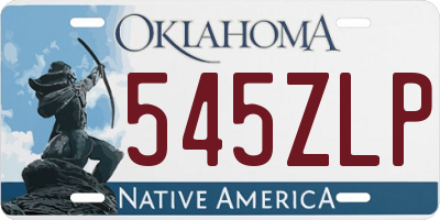 OK license plate 545ZLP