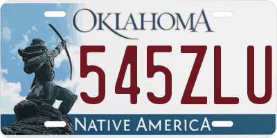 OK license plate 545ZLU