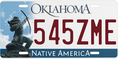 OK license plate 545ZME
