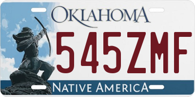 OK license plate 545ZMF