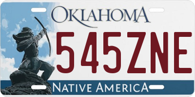 OK license plate 545ZNE