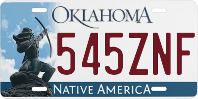 OK license plate 545ZNF